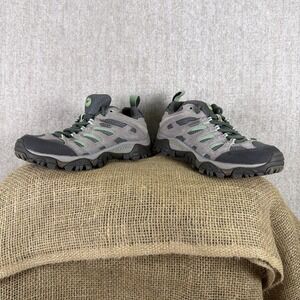 Merrell Moab‎ 2 Women Size 5 Drizzle Mint Gray Suede Vibram Hiking Shoes J24462
